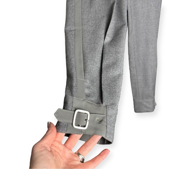 MaxMara Made in Italy Wool Blend Tapered Tuxedo Trousers, Pants, Grey, Wmn’s 10 - Picture 8 of 12